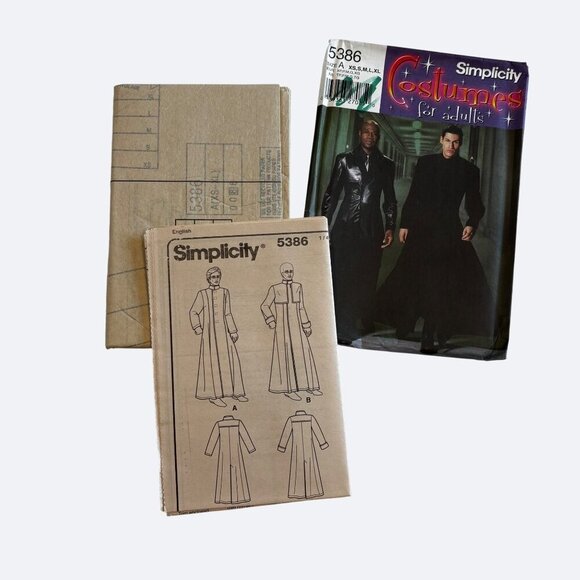 Simplicity Sewing Pattern 5386‎ Men Matrix Jacket Coat XS S M L XL Uncut Vtg Y2K - Picture 2 of 6